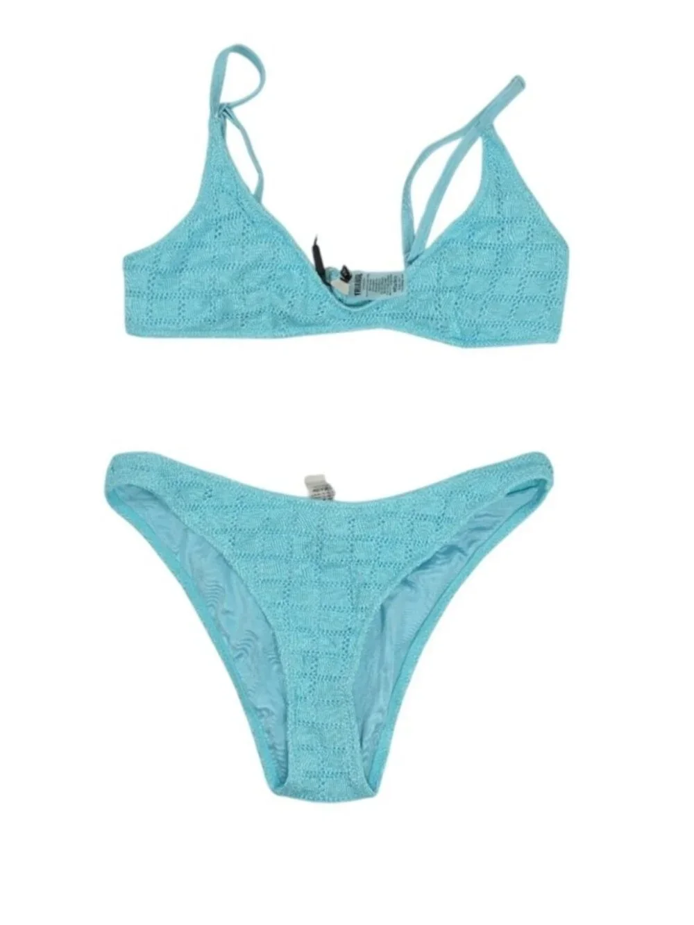 Triangl Swimwear Maia Sky High Blue Crop Bikini Set